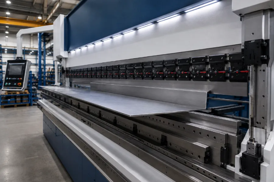 press brake crowning for accurate long sheet metal bending
