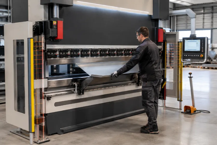 Press brake safety during CNC sheet metal bending operation