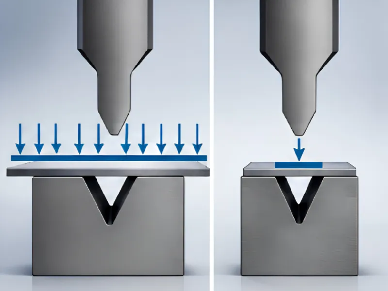 Press brake total tonnage versus concentrated tonnage per meter