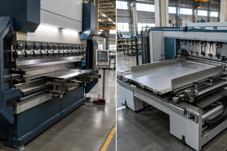 Press brake vs panel bender comparison in a modern sheet metal fabrication shop