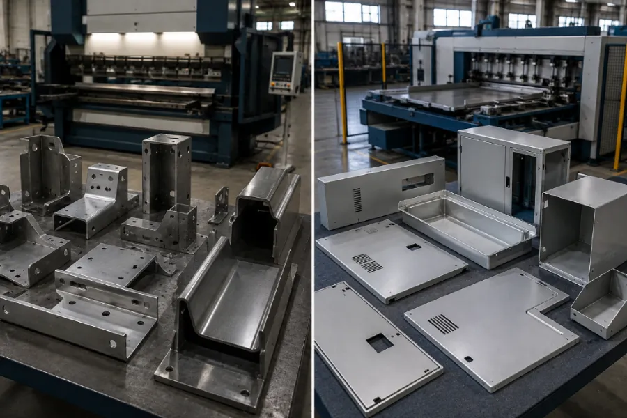 Press brake and panel bender parts including brackets, channels, cabinets and enclosures