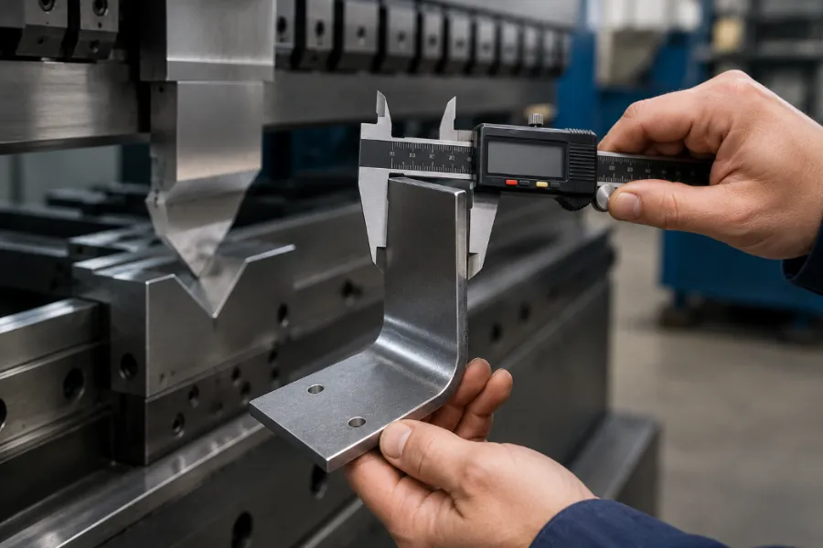 90 degree press brake bend deduction calculation example