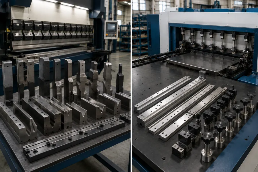 Press brake tooling and panel bender universal bending tools compared