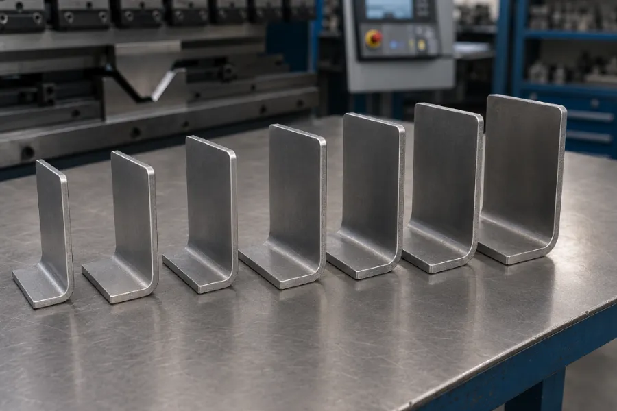 Bend deduction chart reference for 90 degree sheet metal bends