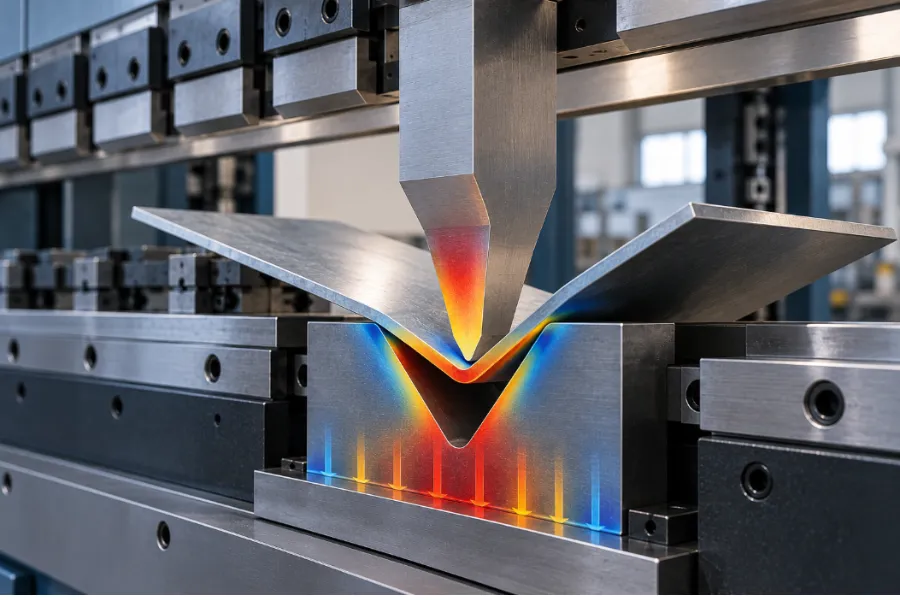 Press brake tonnage and tooling load during sheet metal bending