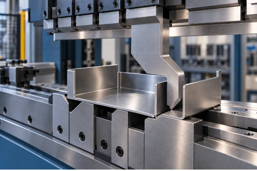 Gooseneck press brake tooling for stainless steel box bending