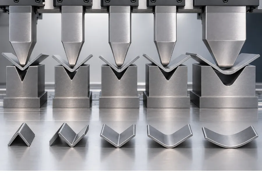 Press brake V-die opening and inside bend radius relationship