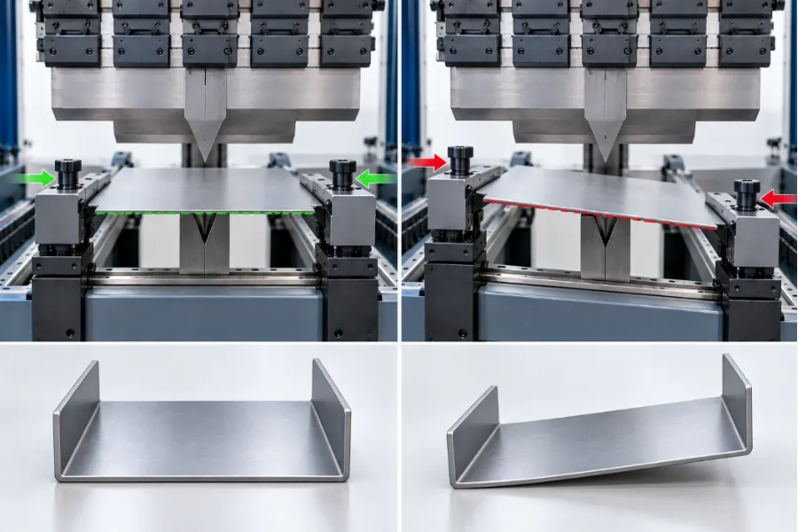 Press brake backgauge troubleshooting for finger alignment, backlash and workpiece positioning errors