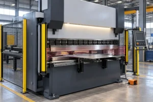 Press brake guarding with light curtain and machine safety protection