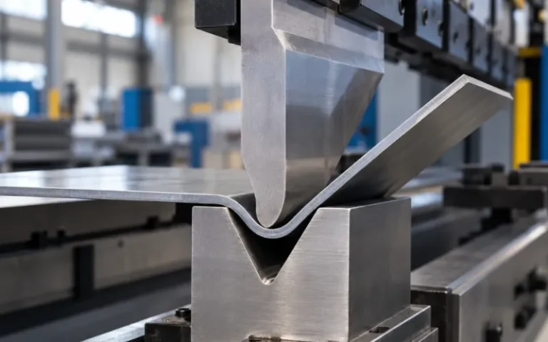 Press brake bend radius forming with CNC press brake punch and V-die tooling