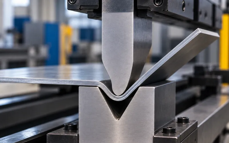 Press brake bend radius calculation based on V-die opening in air bending